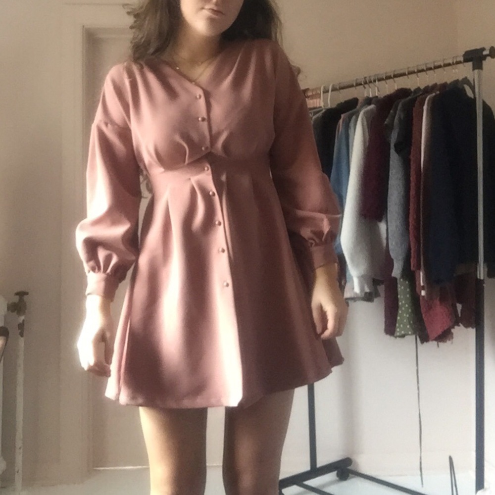 Mauve Dress w/ Bell Sleeves